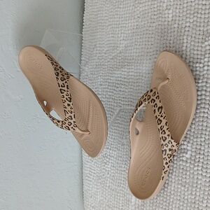 Crocs Animal Print Flip Flops